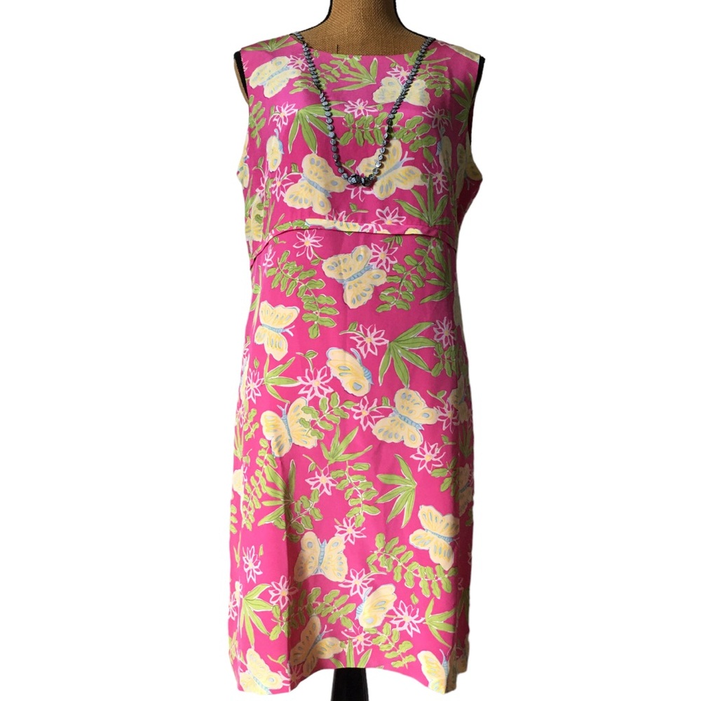 Coldwater Creek Silk Sleeveless Crew Neck A-Line Casual Dress 14